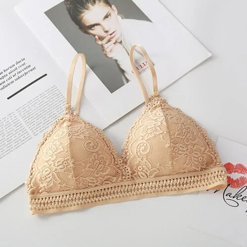 Soutien-gorge sexy en dentelle V profond sans armature