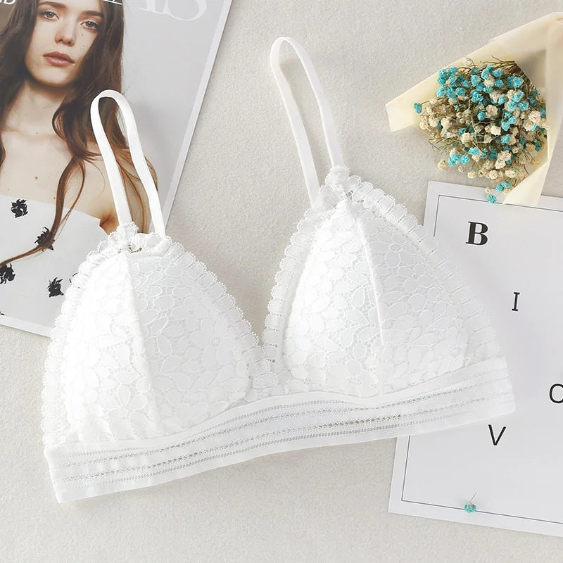 Soutien-gorge sexy en dentelle V profond sans armature