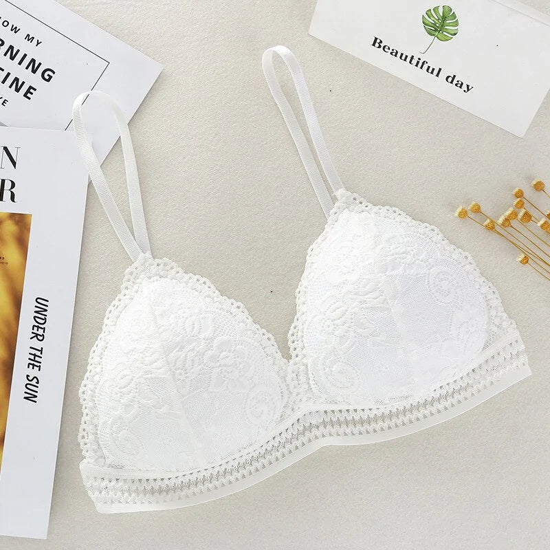 Soutien-gorge sexy en dentelle V profond sans armature