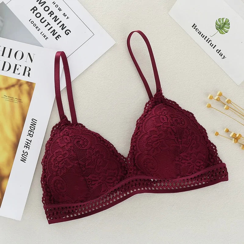 Soutien-gorge sexy en dentelle V profond sans armature