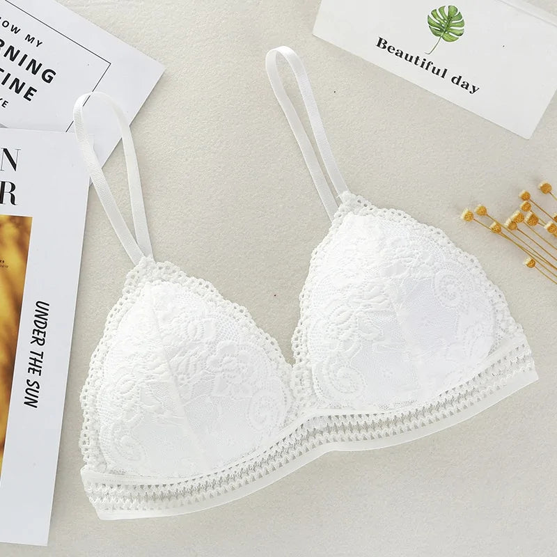 Soutien-gorge sexy en dentelle V profond sans armature