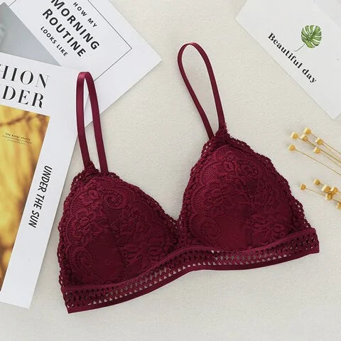 Soutien-gorge sexy en dentelle V profond sans armature